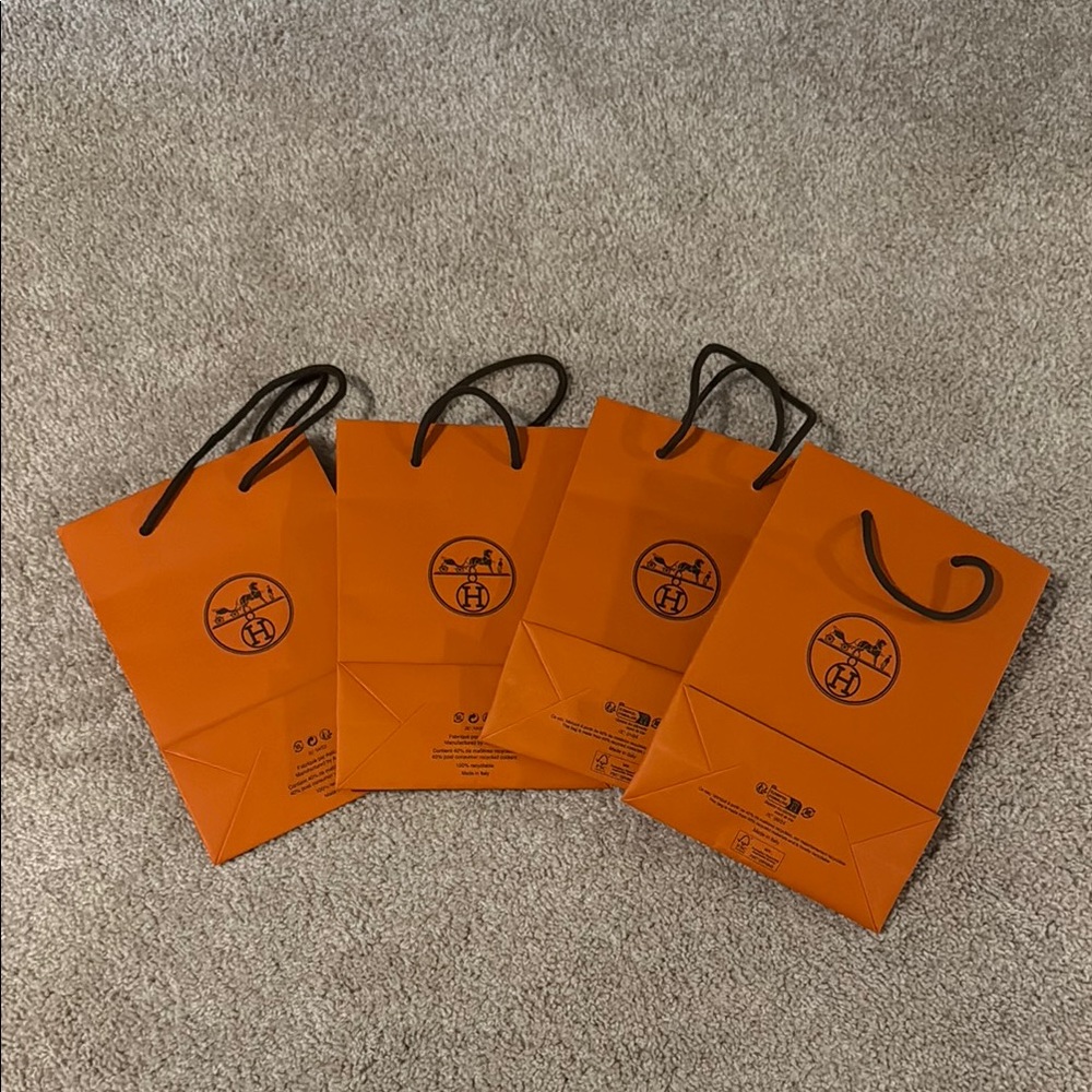 Hermès Orange Shopping Bags